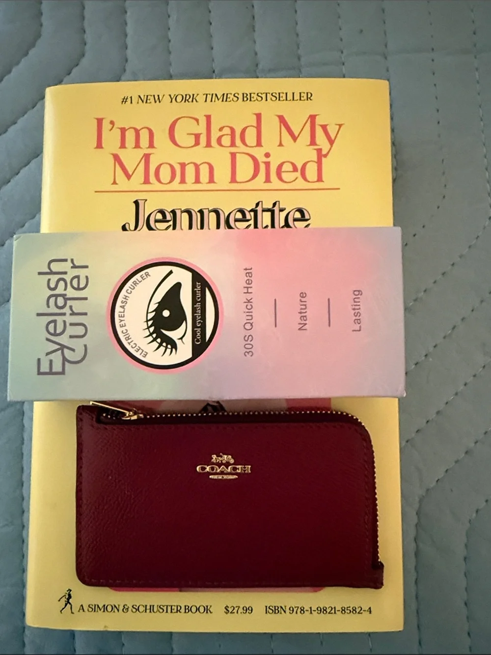 *Bundle* Coach Zip Card Case - Burgundy with Gold Logo